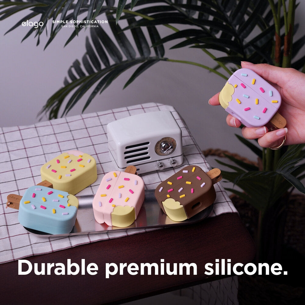 Elago AirPods Ice Cream Case - Θήκη Σιλικόνης για AirPods Pro 1st Gen - Lavanda / Blueberry (EAPP-ICE-LV)