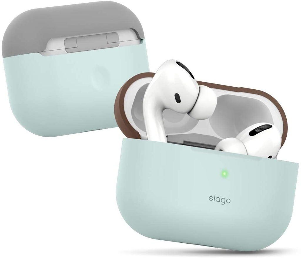 Elago AirPods Pro DUO Case - Θήκη Με Διπλό Καπάκι AirPods Pro 1st Gen - Dark Brown / Mint / Gray (EAPPDO-MT-DBRMGY)