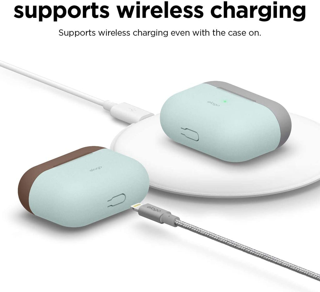 Elago AirPods Pro DUO Case - Θήκη Με Διπλό Καπάκι AirPods Pro 1st Gen - Dark Brown / Mint / Gray (EAPPDO-MT-DBRMGY)