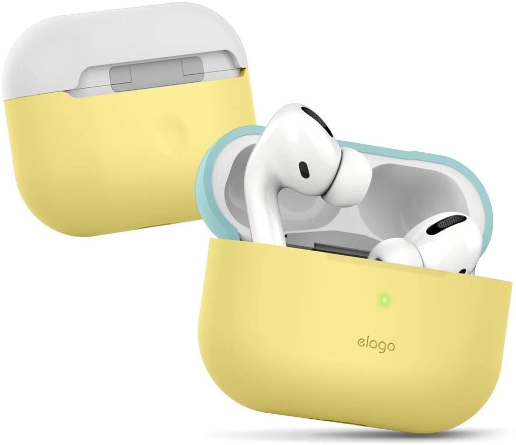Elago AirPods Pro DUO Case - Θήκη Με Διπλό Καπάκι AirPods Pro 1st Gen - Yellow / Coral Blue / Nightglow Blue (EAPPDO-CYE-CBLL