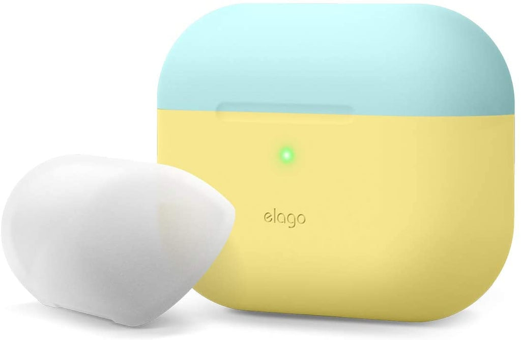 Elago AirPods Pro DUO Case - Θήκη Με Διπλό Καπάκι AirPods Pro 1st Gen - Yellow / Coral Blue / Nightglow Blue (EAPPDO-CYE-CBLL