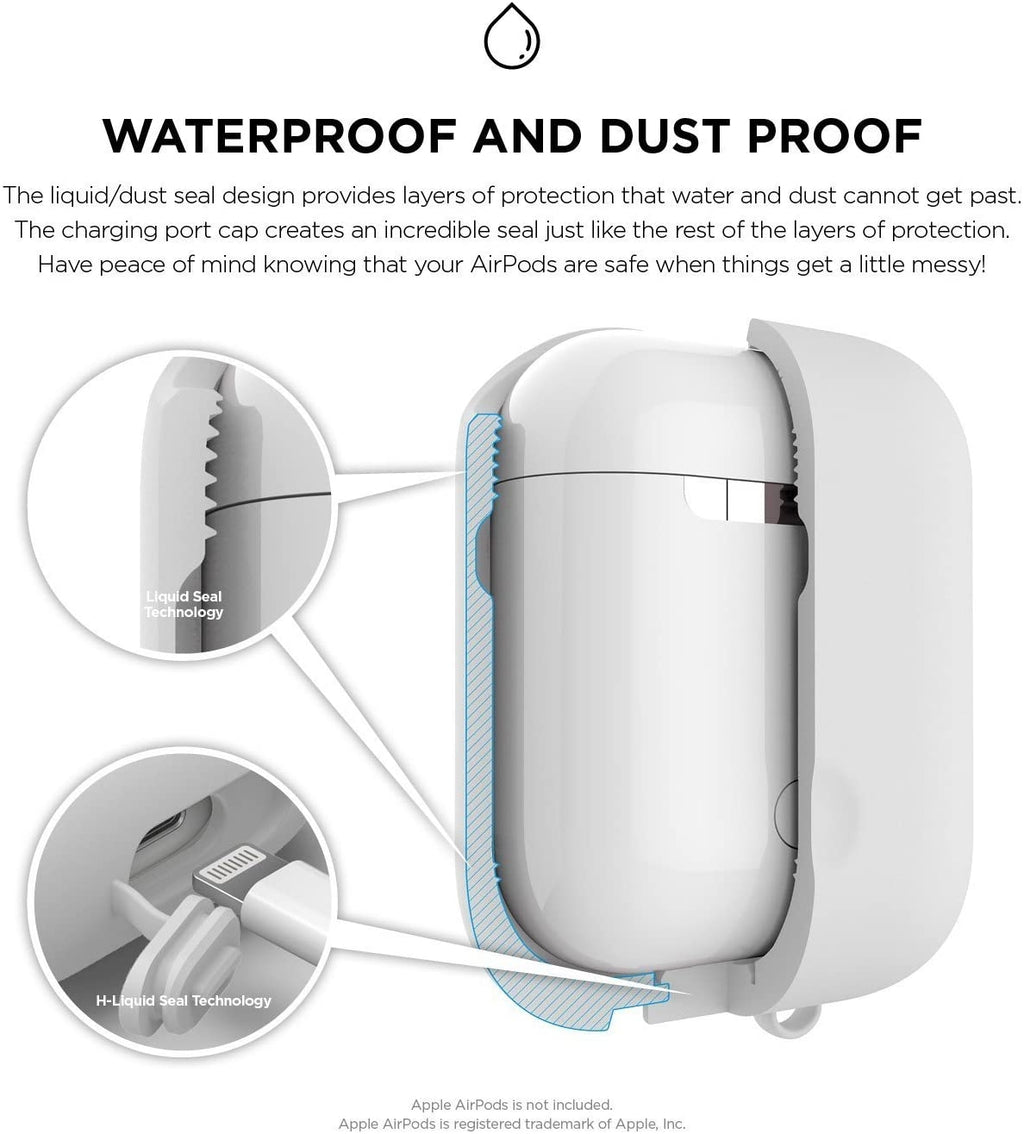 Elago AirPods Waterproof Case - Αδιάβροχη Θήκη για AirPods 2nd Gen / 1st Gen - White (EAPWF-BA-WH)