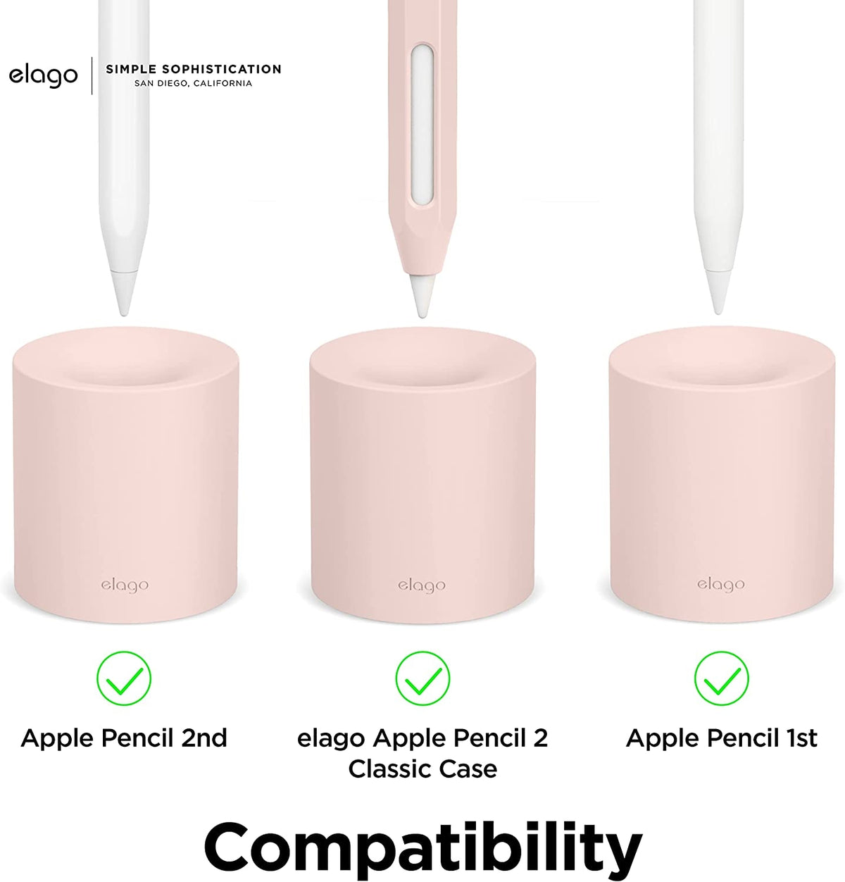 Elago Apple Pencil Silicone Stand - Βάση Premium Σιλικόνης για Apple Pencil - Lovely Pink (EST-APEN-LPK)