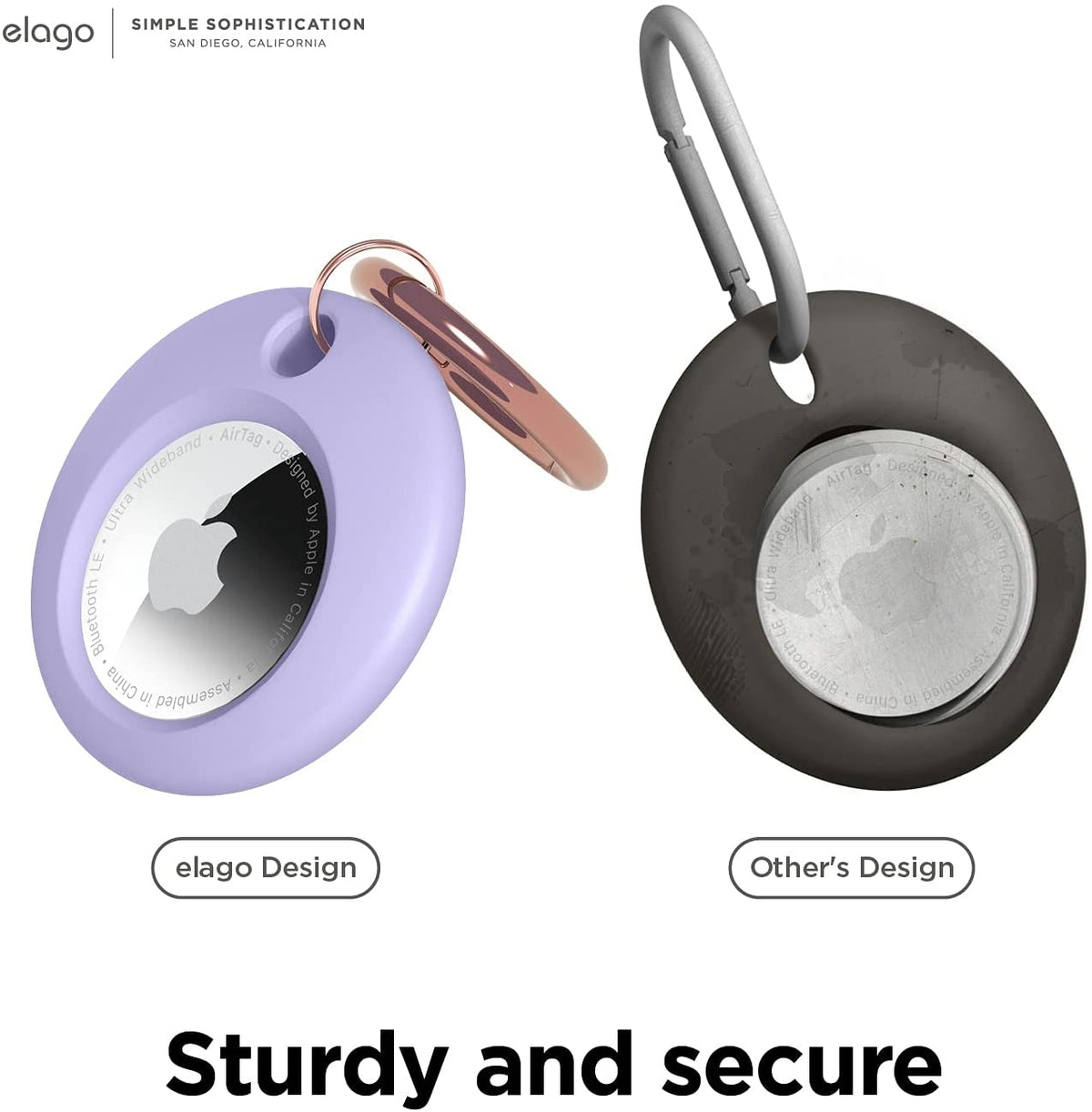 Elago Basic Case - Θήκη / Μπρελόκ Premium Σιλικόνης Apple AirTag 2 / 1 - Lavender (EATSC-BA-LV)