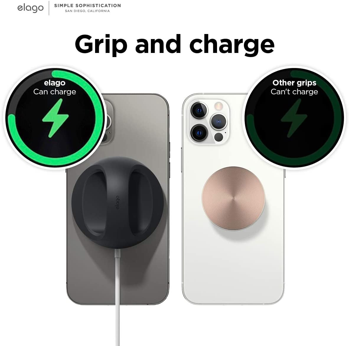 Elago Grip Magsafe Stand - Βάση Σιλικόνης για τον Ασύρματο Φορτιστή MagSafe - Black (EMSGRIP-BK)