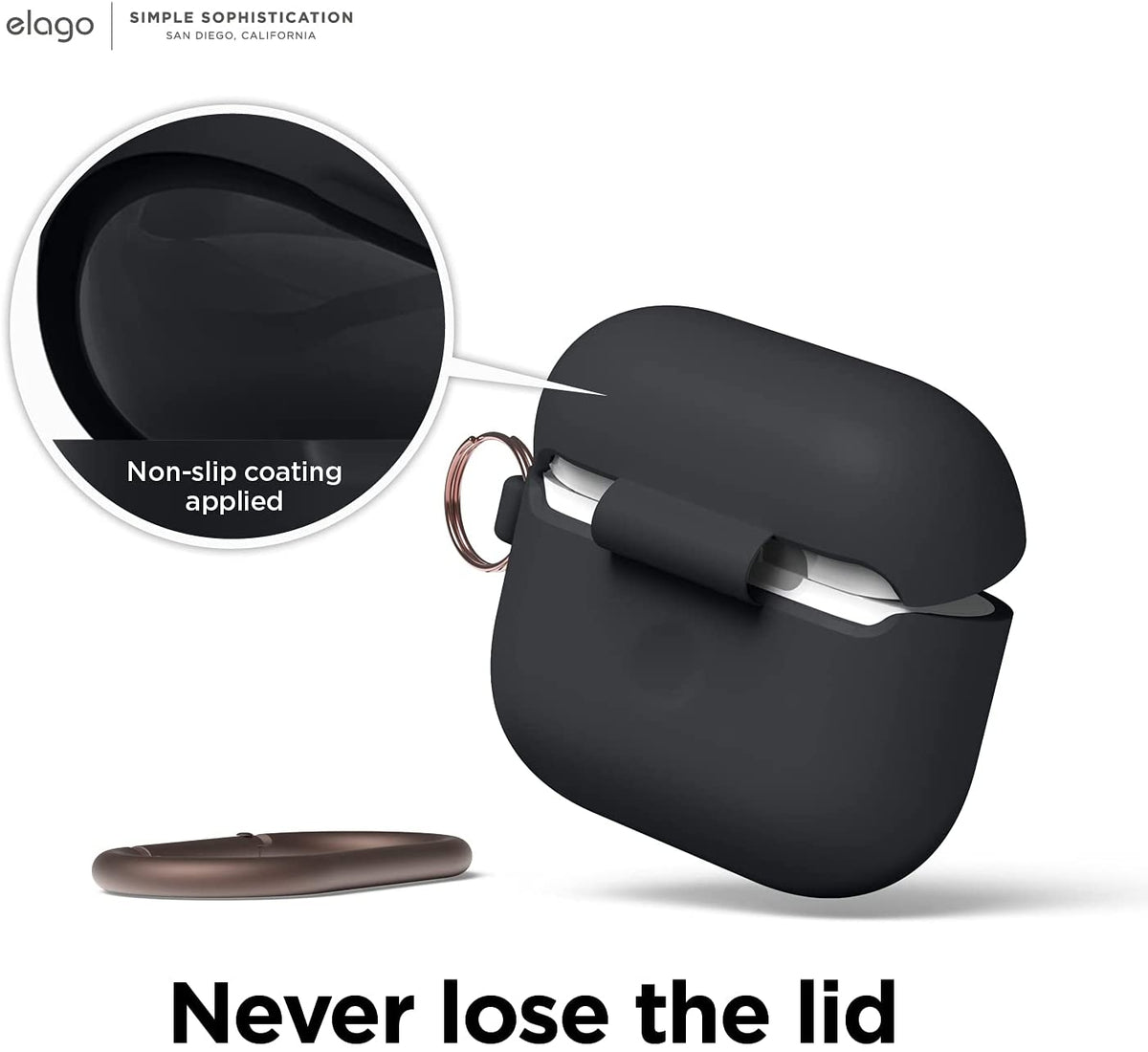 Elago Hang Case - Θήκη Σιλικόνης για AirPods 3rd Gen - Black (EAP3HG-HANG-BK)