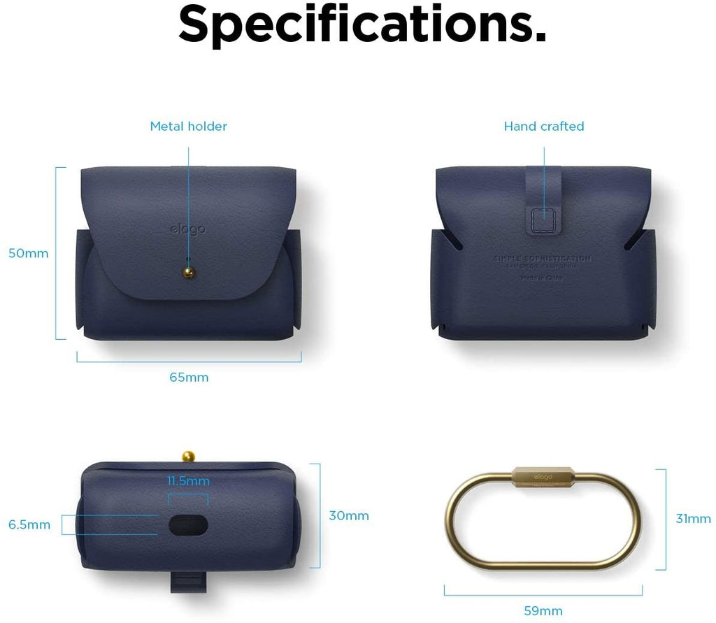 Elago Leather Case - Δερμάτινη Θήκη για AirPods Pro 1st Gen - Jean Indigo (EAPPLE-JIN)