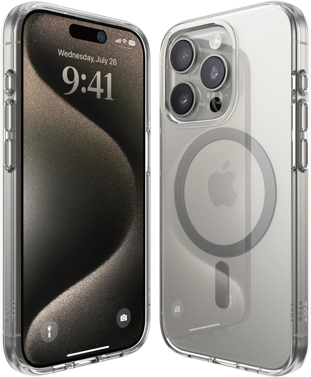 Elago Magnetic Hybrid - Διάφανη Σκληρή Θήκη MagSafe - Apple iPhone 15 Pro - Transparent / Medium Grey (ES15MSHB61PRO-TRMGY)