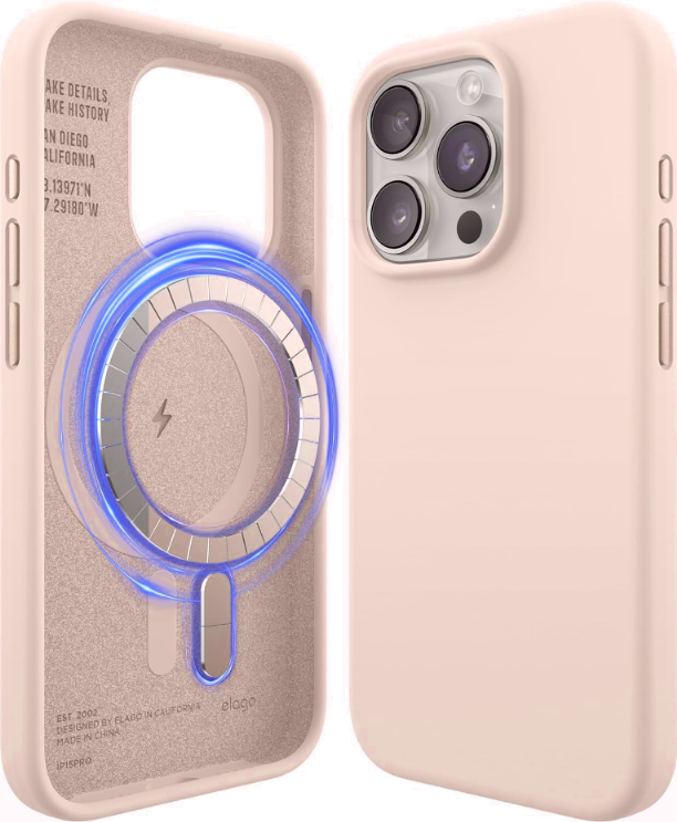 Elago Magnetic Silicone Case - Premium MagSafe Θήκη Σιλικόνης - Apple iPhone 15 Pro - Lovely Pink (ES15MSSC61PRO-LPK)