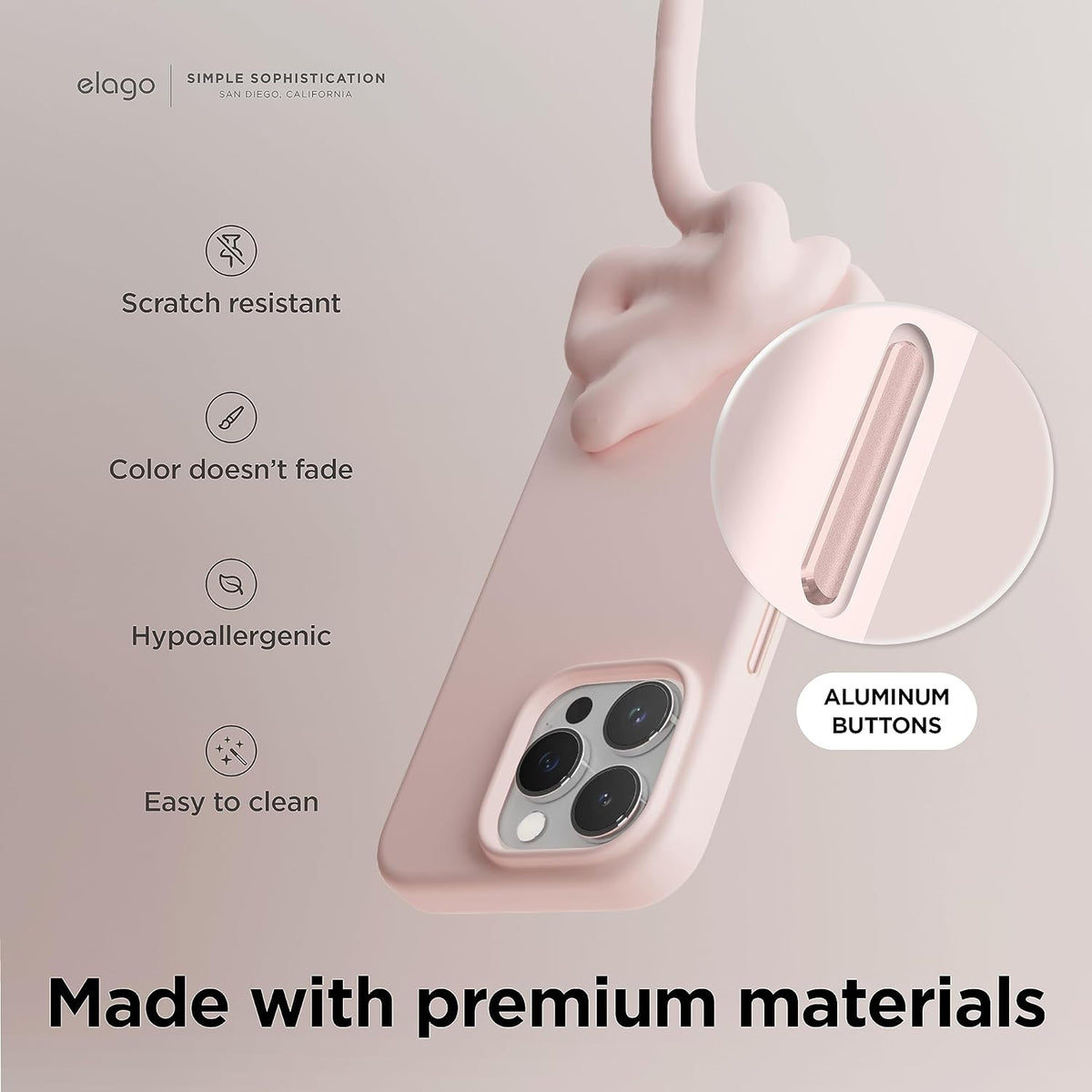 Elago Magnetic Silicone Case - Premium MagSafe Θήκη Σιλικόνης - Apple iPhone 15 Pro - Lovely Pink (ES15MSSC61PRO-LPK)