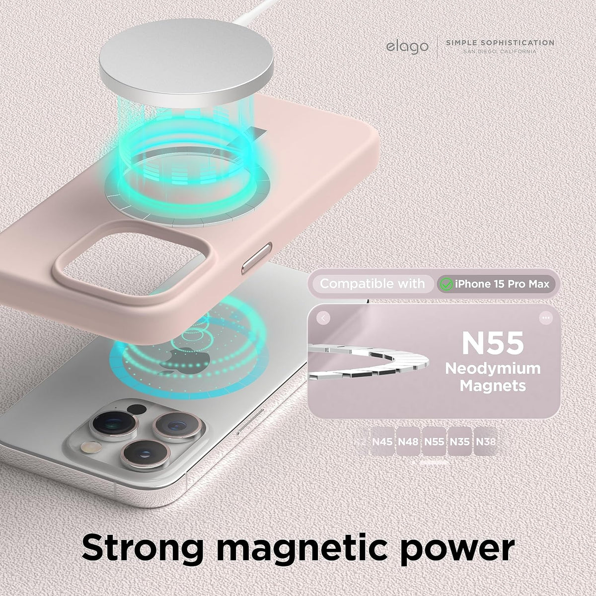 Elago Magnetic Silicone Case - Premium MagSafe Θήκη Σιλικόνης - Apple iPhone 15 Pro Max - Lovely Pink (ES15MSSC67PRO-LPK)