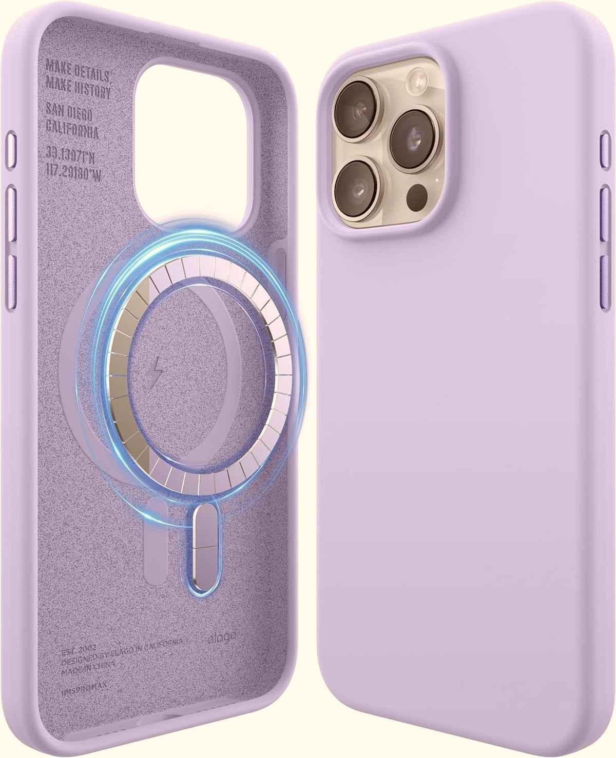 Elago Magnetic Silicone Case - Premium MagSafe Θήκη Σιλικόνης - Apple iPhone 15 Pro Max - Purple (ES15MSSC67PRO-PU)