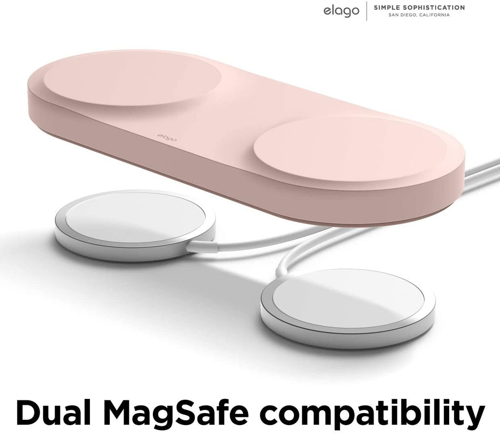 Elago MagSafe Charging Hub Duo - Βάση Σιλικόνης για τον Ασύρματο Φορτιστή MagSafe - Sand Pink (EMSHUB-DUO-SPK)