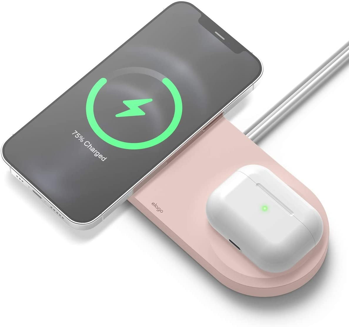 Elago MagSafe Charging Hub Duo - Βάση Σιλικόνης για τον Ασύρματο Φορτιστή MagSafe - Sand Pink (EMSHUB-DUO-SPK)