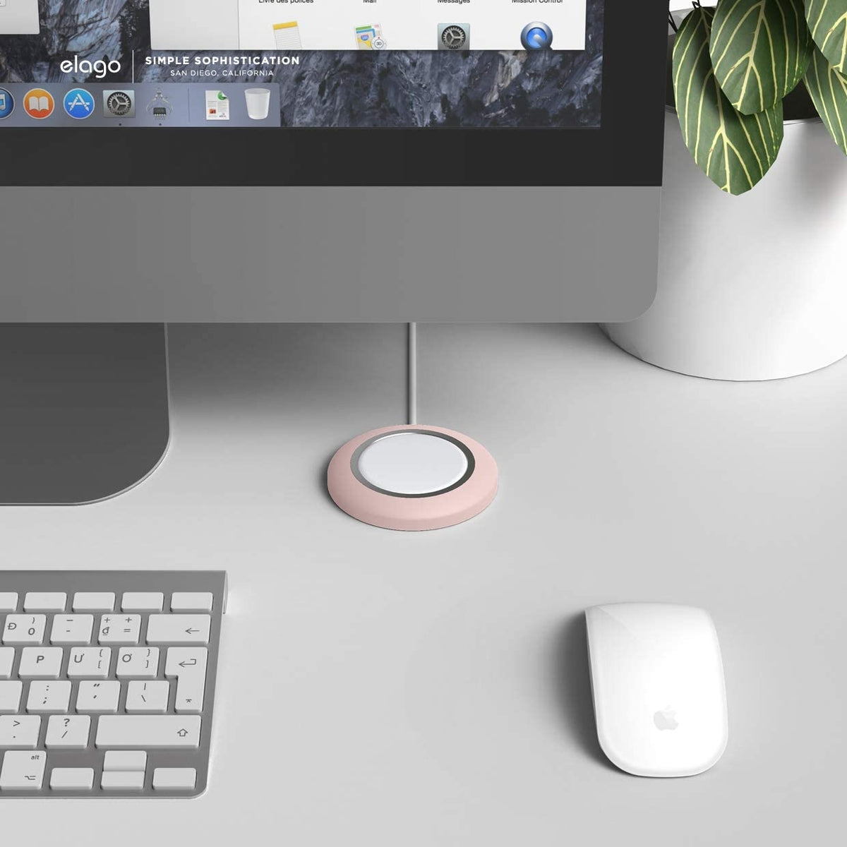 Elago MagSafe Charging Pad - Βάση Σιλικόνης για τον Ασύρματο Φορτιστή MagSafe - Lovely Pink (EMSPAD1-LPK)