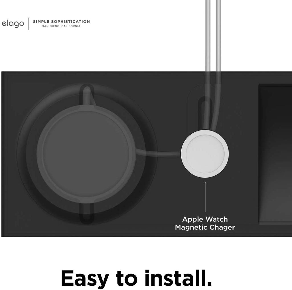 Elago MagSafe Charging Tray Duo - Βάση Σιλικόνης για τον Ασύρματο Φορτιστή MagSafe & Φορτιστή Apple Watch - Black (EMSTRAY-DU