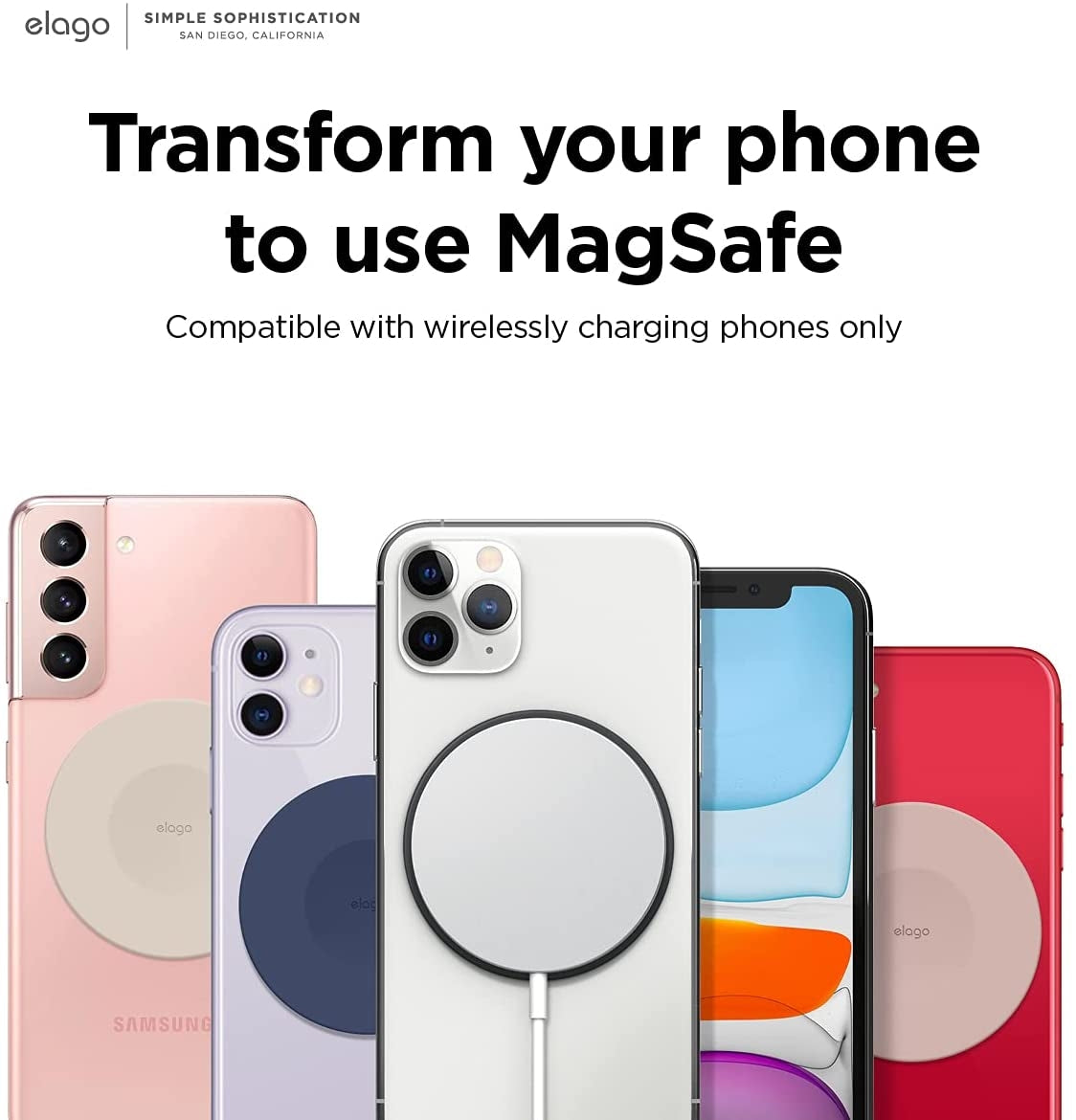 Elago MagSafe Guide for Smartphones - Αυτοκόλλητο MagSafe για Συσκευές με Ασύρματη Φόρτιση - Black (EMSGUIDE-BK)