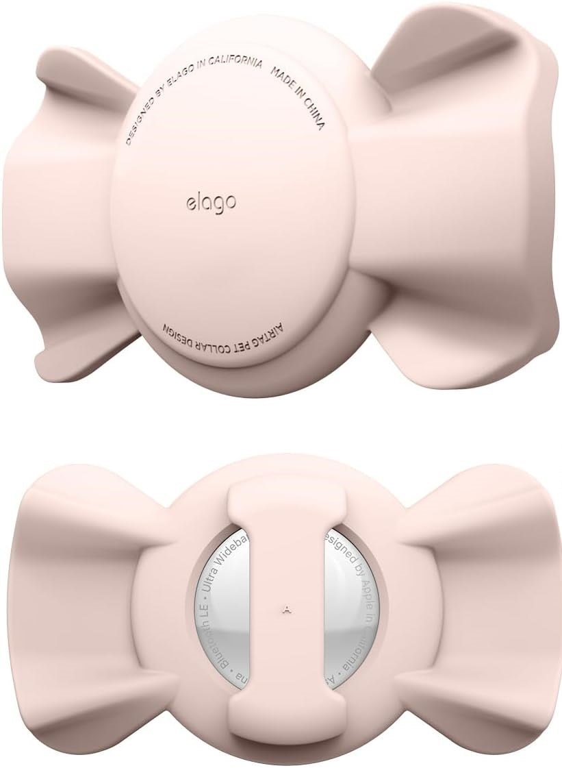 Elago Ribbon Pet Collar Case - Θήκη Premium Σιλικόνης Apple AirTag 2 / 1 για Κολάρο Κατοικιδίων - Sand Pink (EAT-RIBBON-PET-S