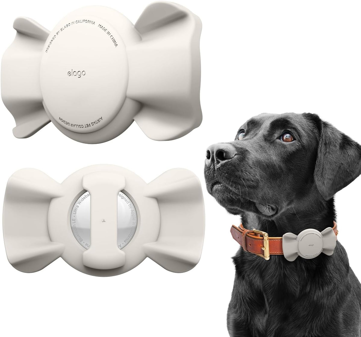 Elago Ribbon Pet Collar Case - Θήκη Premium Σιλικόνης Apple AirTag 2 / 1 για Κολάρο Κατοικιδίων - Stone (EAT-RIBBON-PET-ST)