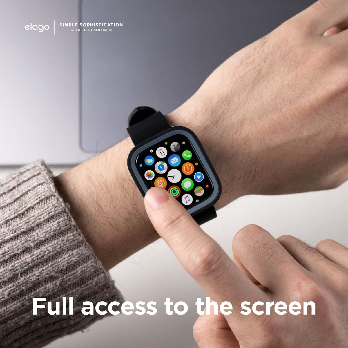 Elago Θήκη Duo Case Apple Watch SE/9/8/7/6/5/4 (41/40mm) - Black / Jean Indigo (EAW41DUO-BKJIN)