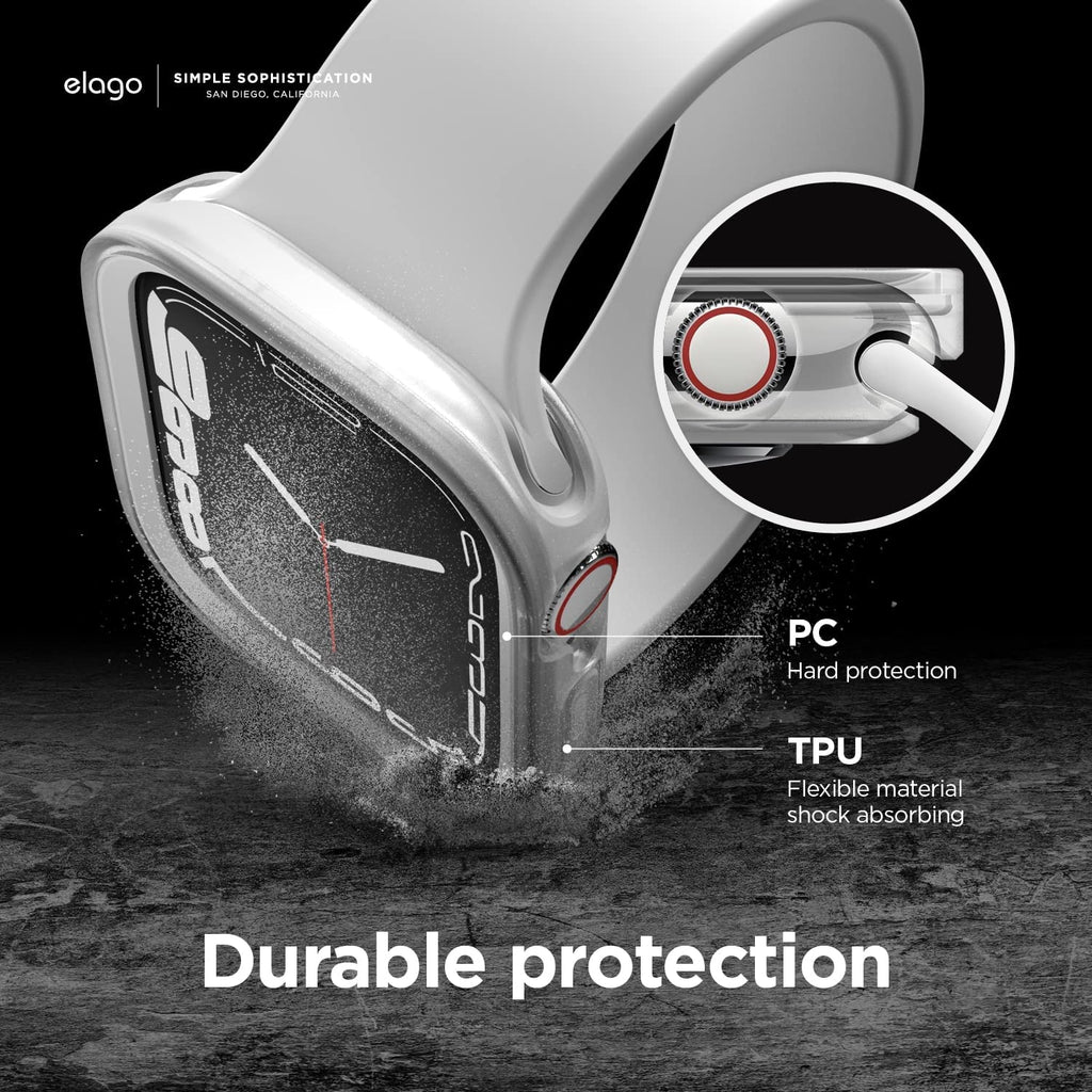 Elago Θήκη Duo Case Apple Watch SE/9/8/7/6/5/4 (41/40mm) - Transparent / White (EAW41DUO-TRWH)