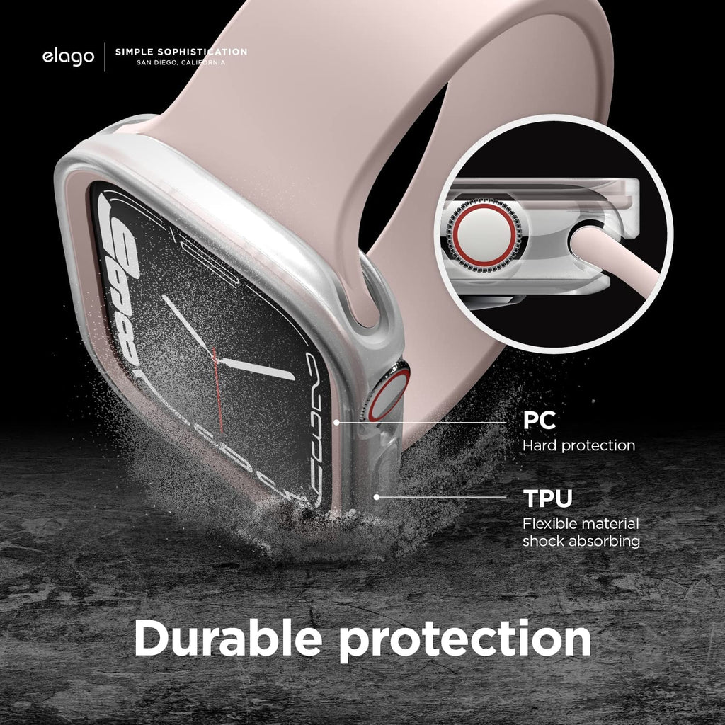 Elago Θήκη Duo Case Apple Watch SE/9/8/7/6/5/4 (45/44mm) - Transparent / Lovely Pink (EAW45DUO-TRLPK)