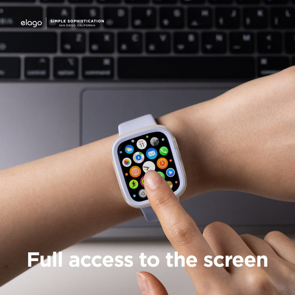 Elago Θήκη Duo Case Apple Watch SE/9/8/7/6/5/4 (45/44mm) - Transparent / Purple (EAW45DUO-TRPU)