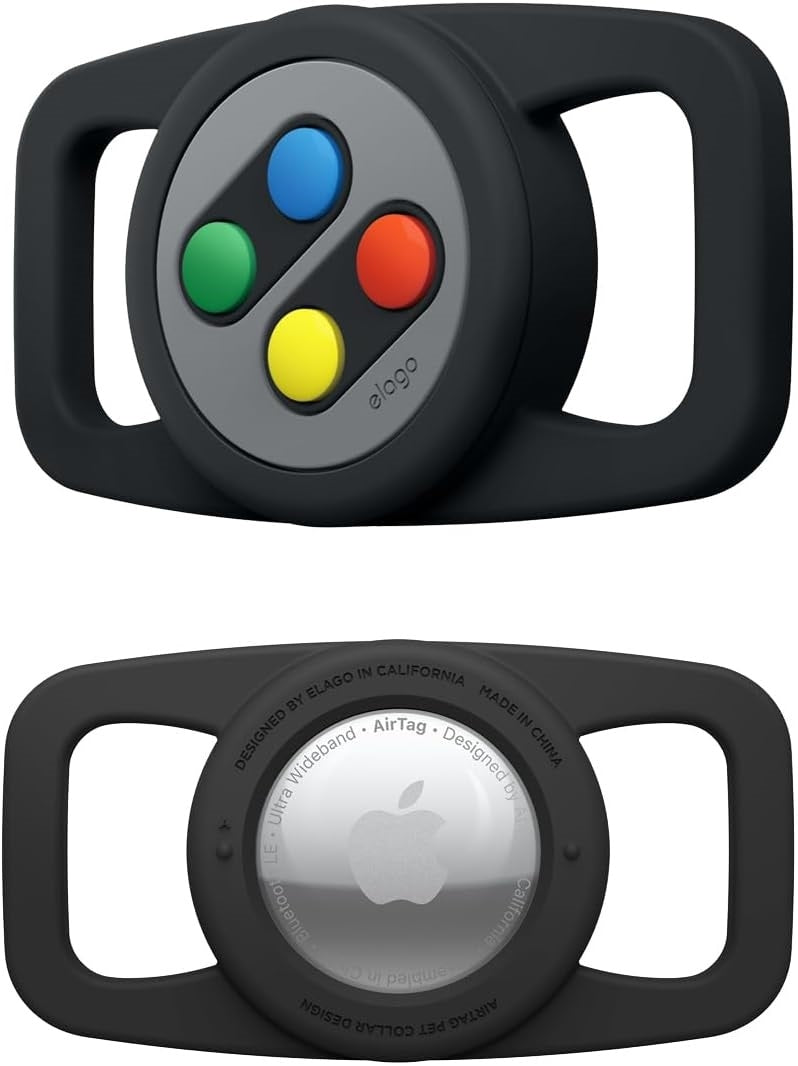 Elago W5 Pet Collar Case - Θήκη Premium Σιλικόνης Apple AirTag 2 / 1 για Κολάρο Κατοικιδίων - Black (EAT-W5-PET-BK)