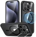 ESR Classic Kickstand Hybrid HaloLock - Διάφανη Ανθεκτική MagSafe Θήκη Apple iPhone 15 Pro - Clear / Black (4894240176542)