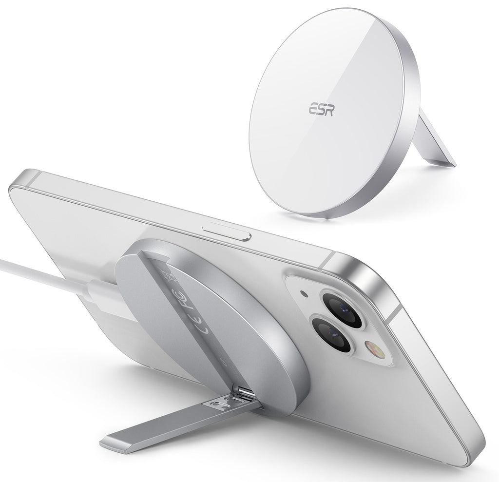 ESR HaloLock Kickstand MagSafe Wireless Charger - Βάση Ασύρματης Φόρτισης MagSafe με KickStand από Αλουμίνιο - 7.5W - White (