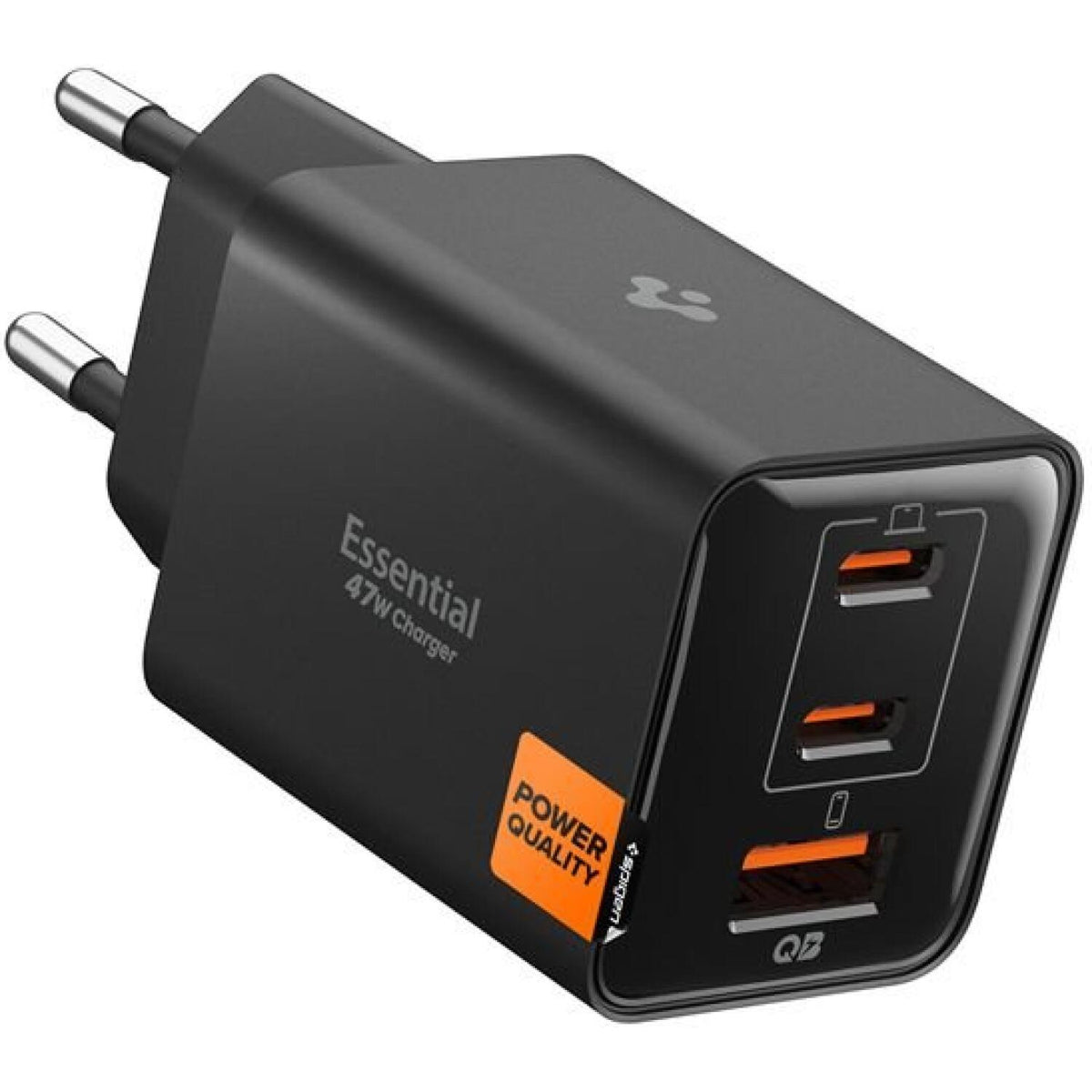 Spigen EE473EU Essential GaN Pro Φορτιστής 47W USB-A + 2x USB-C - Black