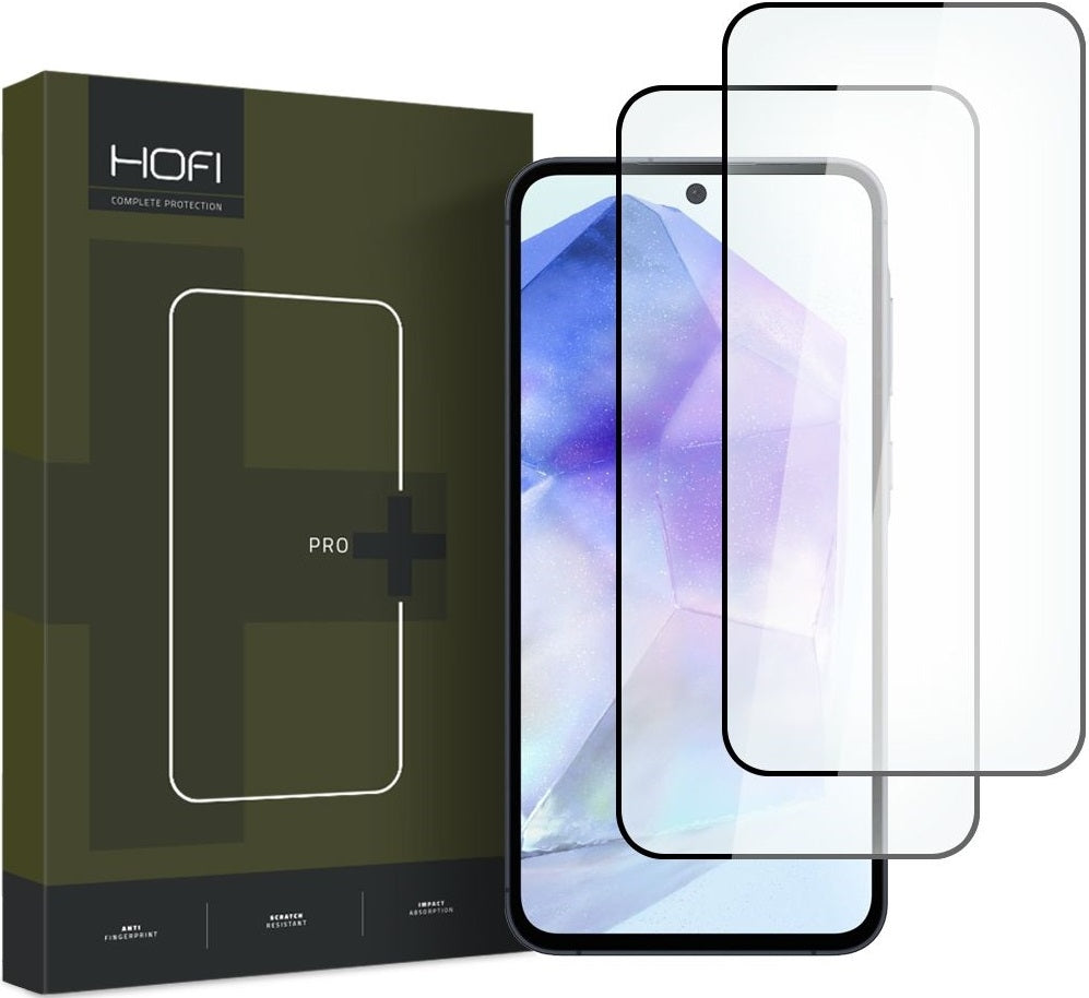 Full Face Αντιχαρακτικό Γυαλί Οθόνης - Samsung Galaxy A35 / A55 - Hofi Premium Pro+ Tempered Glass - 2 Τεμάχια - Black (59062