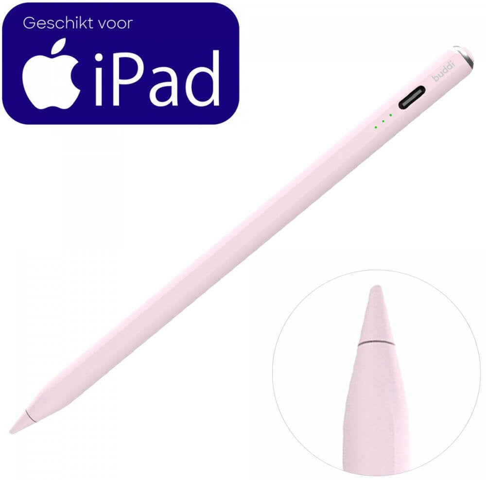 Γραφίδα Buddi Wave Active Stylus Pen for iPad Μαγνητική Ψηφιακή Αφής με Palm Rejection για iPad 5 Έτη Εγγύηση - Pink (8719246