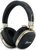 Guess 4G Gold Script Metal Ασύρματα Over Ear Ακουστικά Bluetooth 5.4 ENC Μαύρα
