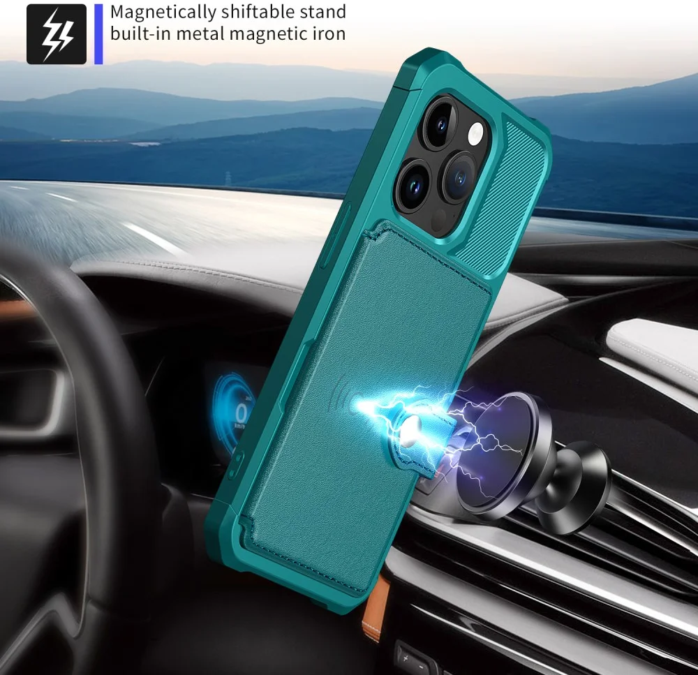 HappyCase 3 σε 1 - Θήκη Σιλικόνης με Ενσωματωμένο PU Πορτοφόλι - Apple iPhone 15 Pro Max - Blue (8719246421228)