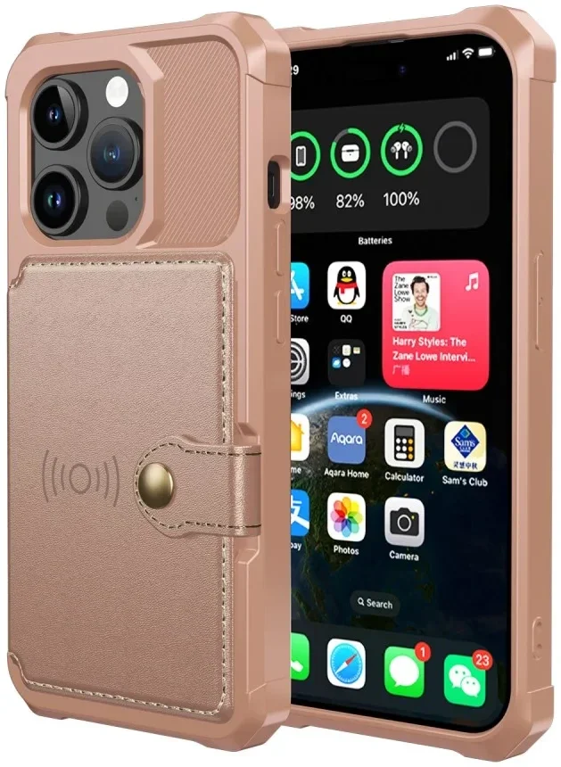 HappyCase 3 σε 1 - Θήκη Σιλικόνης με Ενσωματωμένο PU Πορτοφόλι - Apple iPhone 15 Pro - Pink (8719246421013)