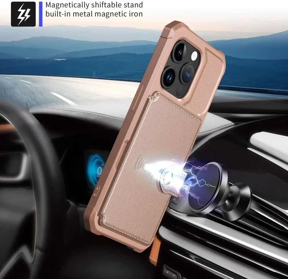 HappyCase 3 σε 1 - Θήκη Σιλικόνης με Ενσωματωμένο PU Πορτοφόλι - Apple iPhone 15 Pro - Pink (8719246421013)