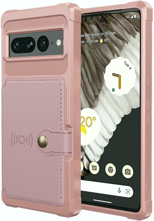 HappyCase 3 σε 1 - Θήκη Σιλικόνης με Ενσωματωμένο PU Πορτοφόλι - Google Pixel 7 Pro - Pink (8719246421044)