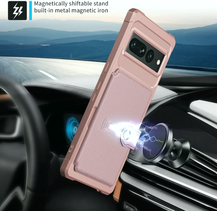 HappyCase 3 σε 1 - Θήκη Σιλικόνης με Ενσωματωμένο PU Πορτοφόλι - Google Pixel 7 Pro - Pink (8719246421044)