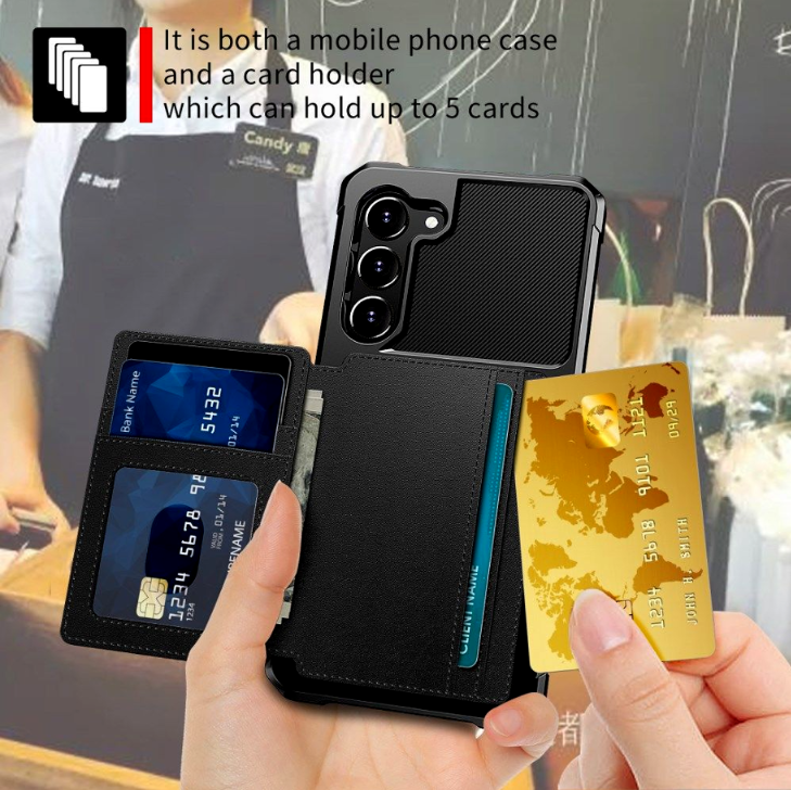 HappyCase 3 σε 1 - Θήκη Σιλικόνης με Ενσωματωμένο PU Πορτοφόλι - Samsung Galaxy S23 - Black (8719246382062)