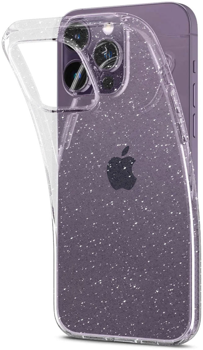 HappyCase Διάφανη Θήκη Σιλικόνης Apple iPhone 14 Pro - Glitter Print (8719246375354)