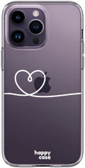 HappyCase Διάφανη Θήκη Σιλικόνης Apple iPhone 14 Pro - Heart Print (8719246373244)