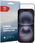 Hybrid Glass iPhone 16 Rosso FullFace Αντιχαρακτικό Υβριδικό Προστατευτικό Οθόνης - Black (8719246461064)