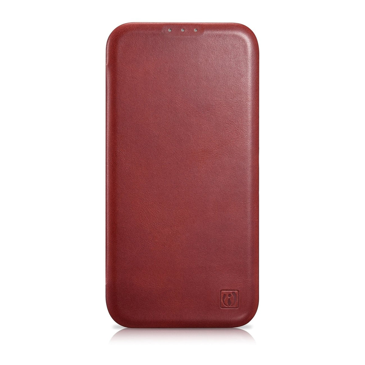 iCarer Curved Edge Oil Wax Leather Folio - Δερμάτινη MagSafe Flip Θήκη-Πορτοφόλι - Apple iPhone 14 Pro Max - Red (AKI14220708