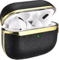 iCarer Electroplating PU Leather Θήκη για Apple AirPods Pro 1st Gen - Black / Gold (IAP054-BK)