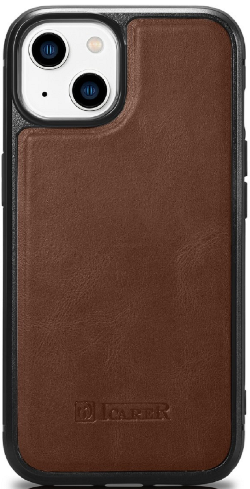 iCarer Oil Wax Leather Cover - Δερμάτινη Θήκη με TPU Bumper - Apple iPhone 14 - Brown (WMI14220717-BN)