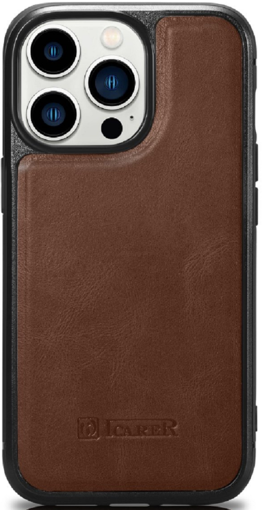 iCarer Oil Wax Leather Cover - Δερμάτινη Θήκη με TPU Bumper - Apple iPhone 14 Pro - Brown (WMI14220718-BN)