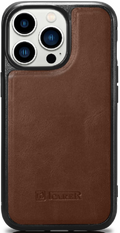 iCarer Oil Wax Leather Cover - Δερμάτινη Θήκη με TPU Bumper - Apple iPhone 14 Pro - Brown (WMI14220718-BN)