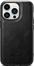 iCarer Oil Wax Leather Cover - Δερμάτινη Θήκη με TPU Bumper - Apple iPhone 14 Pro Max - Black (WMI14220720-BK)