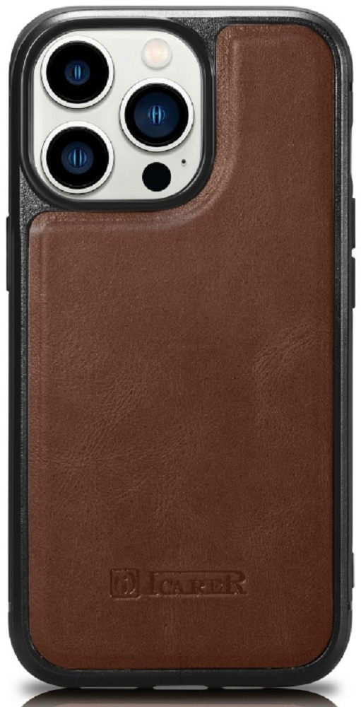 iCarer Oil Wax Leather Cover - Δερμάτινη Θήκη με TPU Bumper - Apple iPhone 14 Pro Max - Brown (WMI14220720-BN)